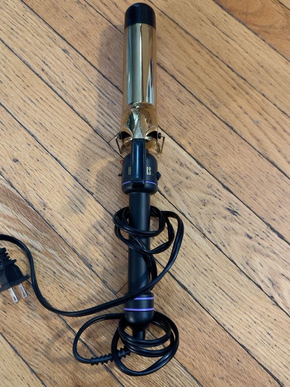 Hot Tools Professional 1.5” Gold Curling Iron 24K Gold Barrel 430°F Black